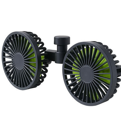Dual-Head Fan for Car Seats